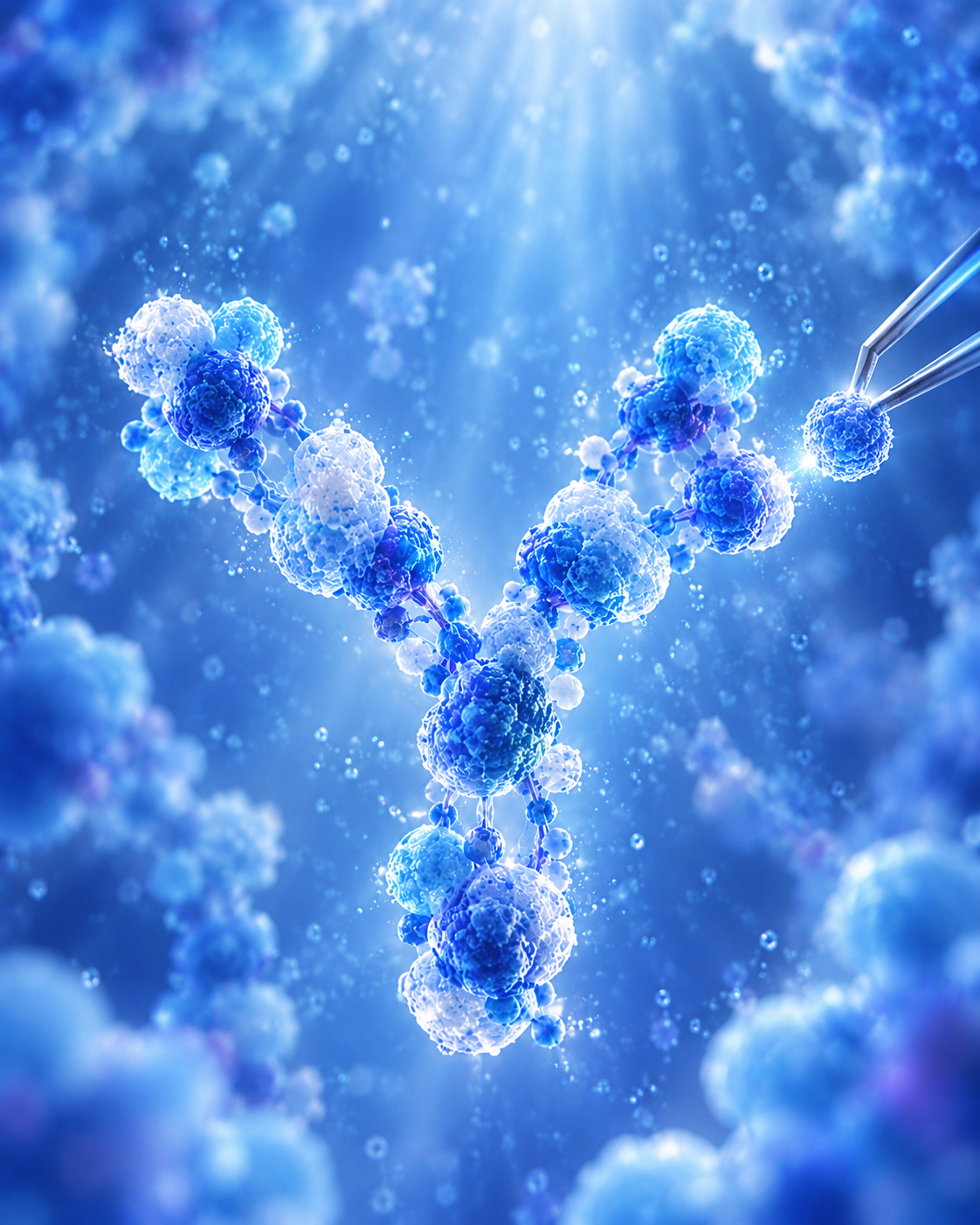 Y-shaped blue antibody molecule